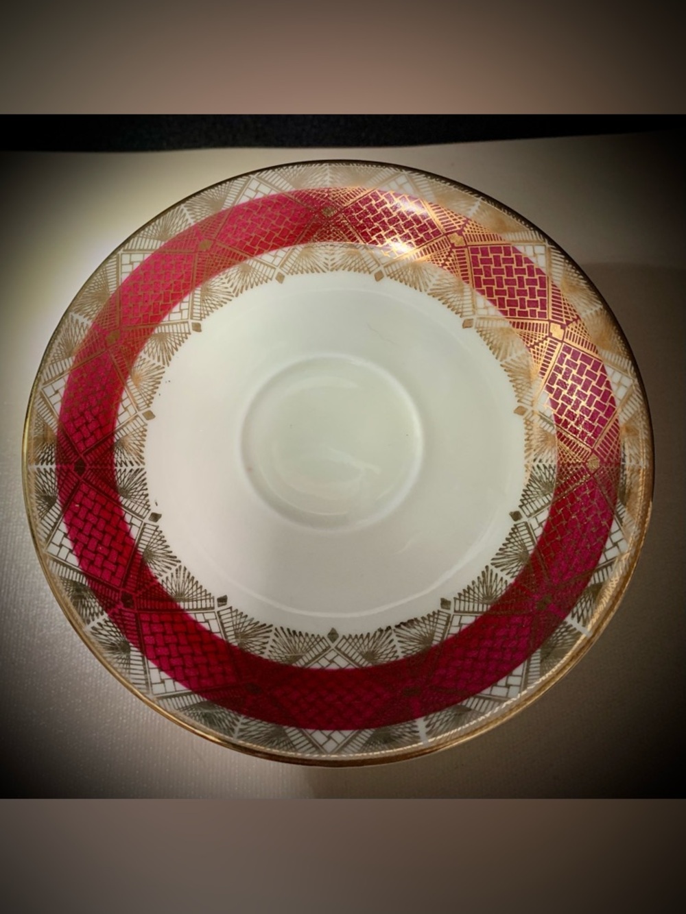Vintage Winterling Bavaria Germany Saucer Gold & Cranberry Replacement
